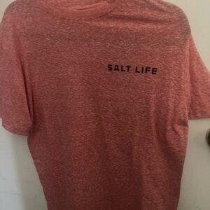 New -SALT LIFE MENS SHORT SLEEVE SHIRTS- CORAL